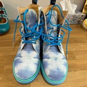 Fluevog Tie-Dye Suede Derby Swirls